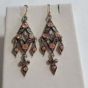 **free with any purchase** Gold and tan rhinestone earrings